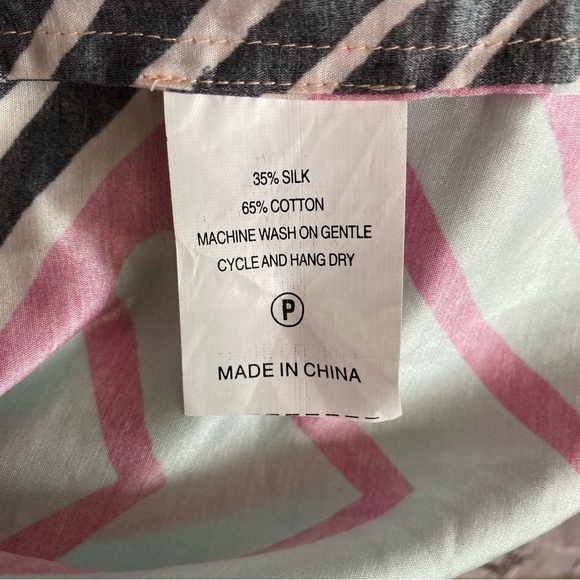 Marie Oliver Multicolor Off the Shoulder Geometric Silk Blend Top, Medium - Picture 11 of 11